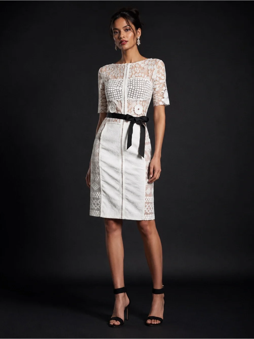 byron lars lace dress Lace mid-length dress